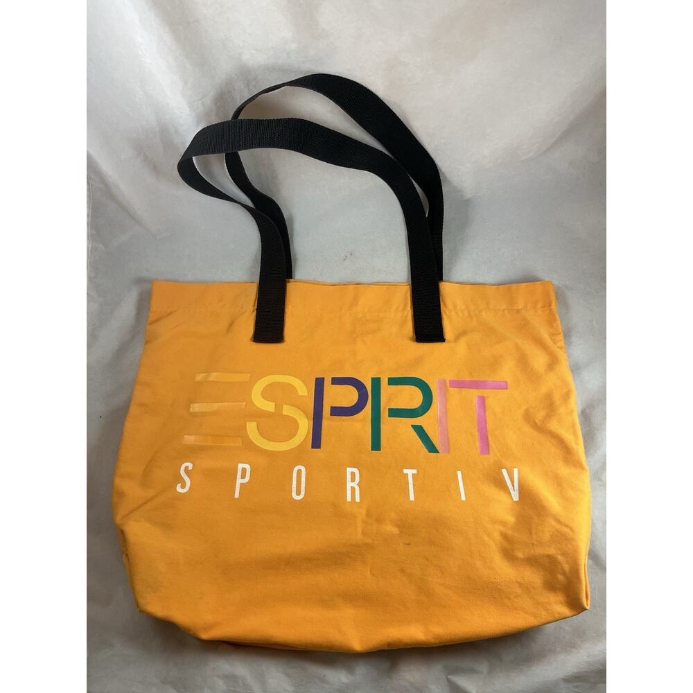ESPRIT Sportiv Cotton Canvas Tote Bag Shoulder Shopper 1980s 1990s Vintage